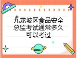 九龙坡区食品安全总监考试通常多久可以考过