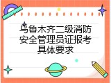 乌鲁木齐二级消防安全管理员证报考具体要求