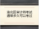 渝北区审计师考试通常多久可以考过
