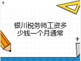 银川税务师工资多少钱一个月通常