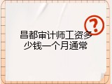 昌都审计师工资多少钱一个月通常