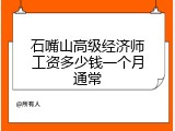 石嘴山高级经济师工资多少钱一个月通常