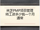 林芝PMP项目管理师工资多少钱一个月通常
