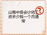 山南中级会计师工资多少钱一个月通常