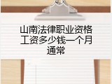 山南法律职业资格工资多少钱一个月通常