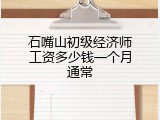 石嘴山初级经济师工资多少钱一个月通常