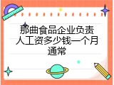 那曲食品企业负责人工资多少钱一个月通常