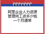 阿里企业人力资源管理师工资多少钱一个月通常