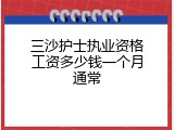 三沙护士执业资格工资多少钱一个月通常