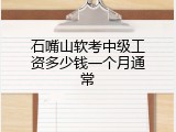 石嘴山软考中级工资多少钱一个月通常
