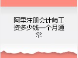 阿里注册会计师工资多少钱一个月通常