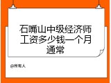 石嘴山中级经济师工资多少钱一个月通常