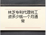 林芝专利代理师工资多少钱一个月通常