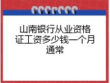 山南银行从业资格证工资多少钱一个月通常