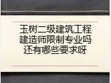 玉树二级建筑工程建造师限制专业吗还有哪些要求呀