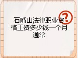 石嘴山法律职业资格工资多少钱一个月通常