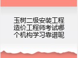 玉树二级安装工程造价工程师考试哪个机构学习靠谱呢