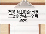 石嘴山注册会计师工资多少钱一个月通常