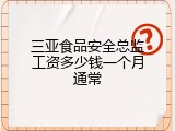 三亚食品安全总监工资多少钱一个月通常