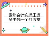 儋州会计实操工资多少钱一个月通常