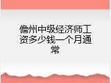 儋州中级经济师工资多少钱一个月通常