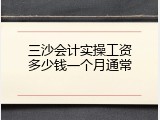 三沙会计实操工资多少钱一个月通常