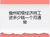 儋州初级经济师工资多少钱一个月通常