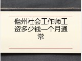 儋州社会工作师工资多少钱一个月通常