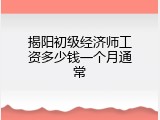 揭阳初级经济师工资多少钱一个月通常