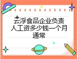 云浮食品企业负责人工资多少钱一个月通常