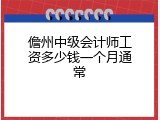 儋州中级会计师工资多少钱一个月通常
