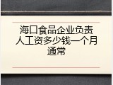 海口食品企业负责人工资多少钱一个月通常