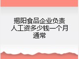 揭阳食品企业负责人工资多少钱一个月通常