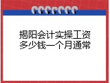 揭阳会计实操工资多少钱一个月通常