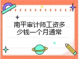 南平审计师工资多少钱一个月通常