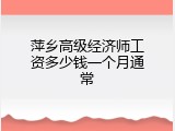 萍乡高级经济师工资多少钱一个月通常