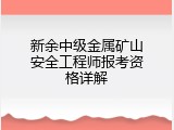 新余中级金属矿山安全工程师报考资格详解
