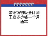 景德镇初级会计师工资多少钱一个月通常