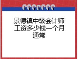 景德镇中级会计师工资多少钱一个月通常