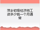 萍乡初级经济师工资多少钱一个月通常