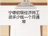 宁德初级经济师工资多少钱一个月通常
