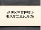 延庆区主管护师证书从哪里查询真伪？