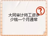 大同审计师工资多少钱一个月通常