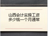 山西会计实操工资多少钱一个月通常