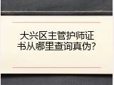 大兴区主管护师证书从哪里查询真伪？