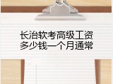 长治软考高级工资多少钱一个月通常