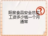 阳泉食品安全总监工资多少钱一个月通常