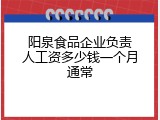 阳泉食品企业负责人工资多少钱一个月通常