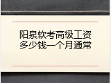 阳泉软考高级工资多少钱一个月通常