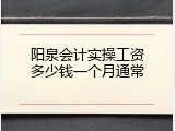 阳泉会计实操工资多少钱一个月通常